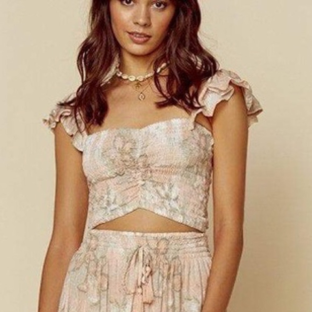 Hollie Pink and gray crop top